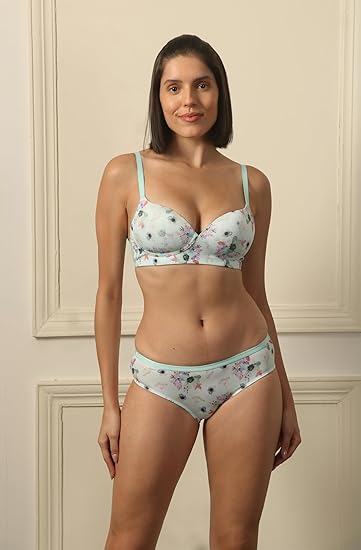 SOIE Stylish Printed Bra – Women’s Medium Coverage, Padded & Non-Wired